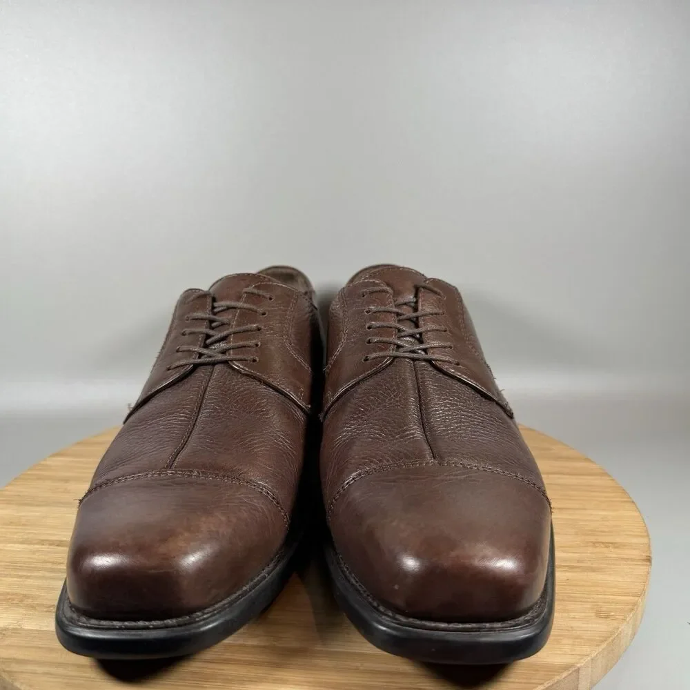 Johnston & Murphy‎ Men's Sz 10 Brown Cap Toe Dress Shoe Leather Oxford